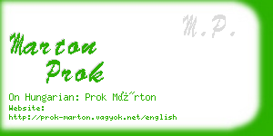 marton prok business card